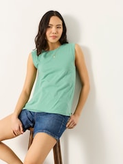FatFace Tia Dusky Green Jersey Tank - Image 5 of 6