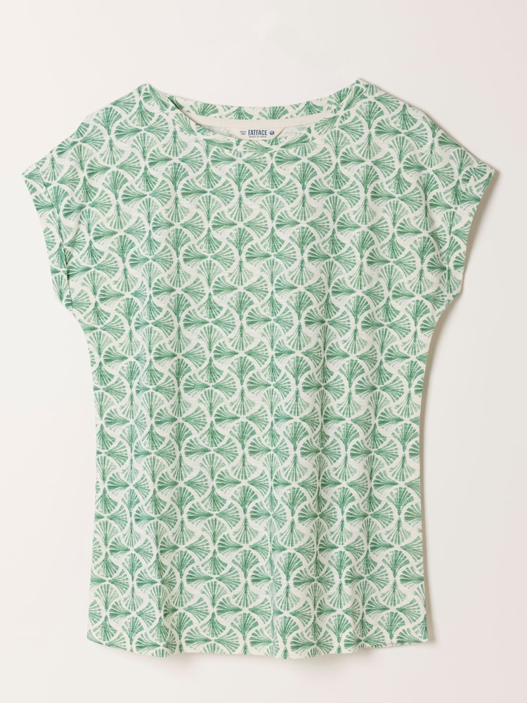 FatFace Ivy Ivory Fan Geo T-Shirt - Image 6 of 6