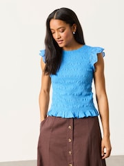 FatFace Betty Blue Shirred Top - Image 1 of 6