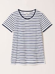 FatFace Natalie Ivory Scalloped Edge T-Shirt - Image 6 of 6