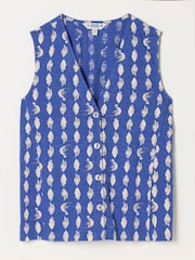 FatFace Joni Blue Linear Shells Jersey Waistcoat - Image 5 of 5