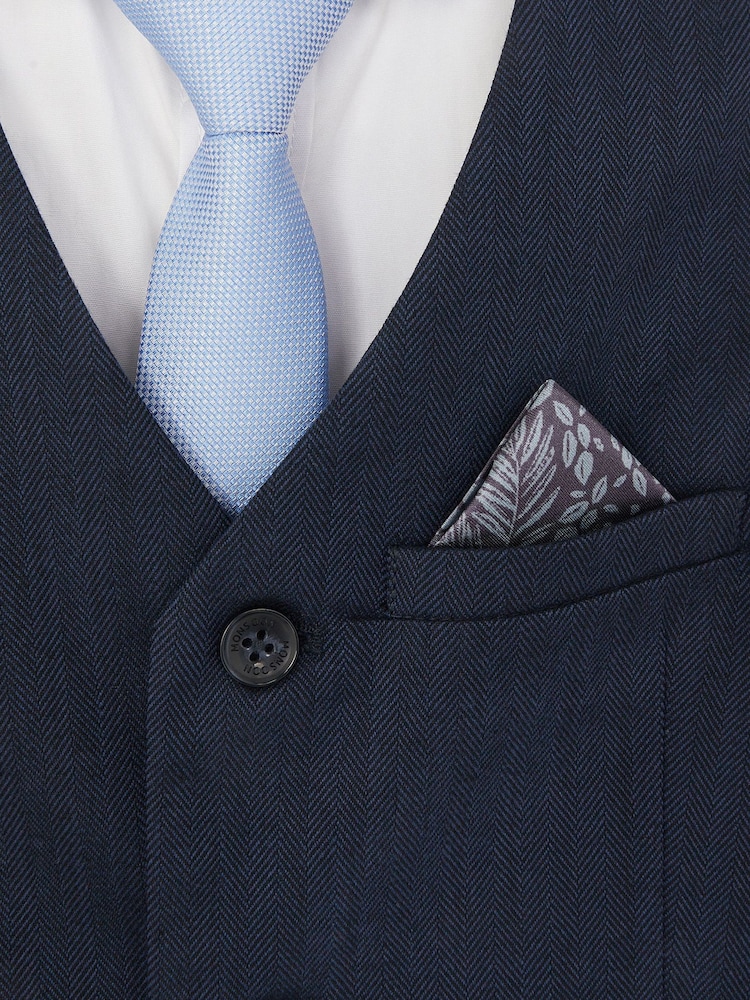 Monsoon Blue Harry 4-Piece Herringbone Suit with Tie - Image 4 of 4