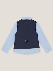 Monsoon Blue Three-Piece Oliver Check Waistcoat & Shirt Set - Image 3 of 4