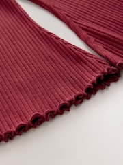 Berry Red Bear Character Long Sleeve Top and Flare Set (3mths-7yrs) - Image 5 of 5