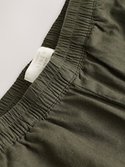 Khaki Green Linen Rich Wide Leg Trousers With Piping - Image 7 of 9