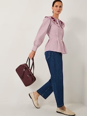 Monsoon Red Marta Floral Embroidered Stripe Shirt - Image 1 of 5
