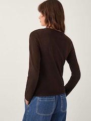 Monsoon Brown Bonnie Asymmetrical Button Jumper - Image 3 of 4
