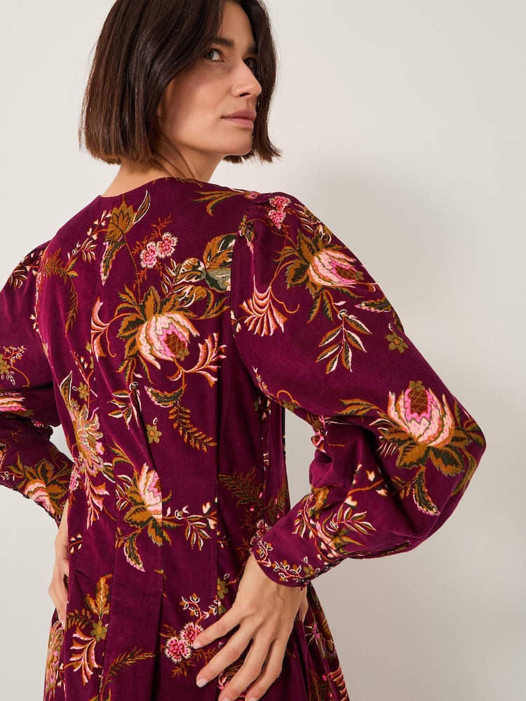 Monsoon Red Yasmina Floral Fit & Flare Midi Dress - Image 2 of 5 Monsoon Red Yasmina Floral Fit & Flare Midi Dress - Image 2 of 5