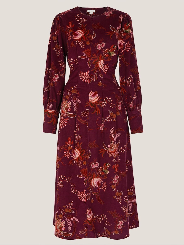 Monsoon Red Yasmina Floral Fit & Flare Midi Dress - Image 5 of 5 Monsoon Red Yasmina Floral Fit & Flare Midi Dress - Image 5 of 5