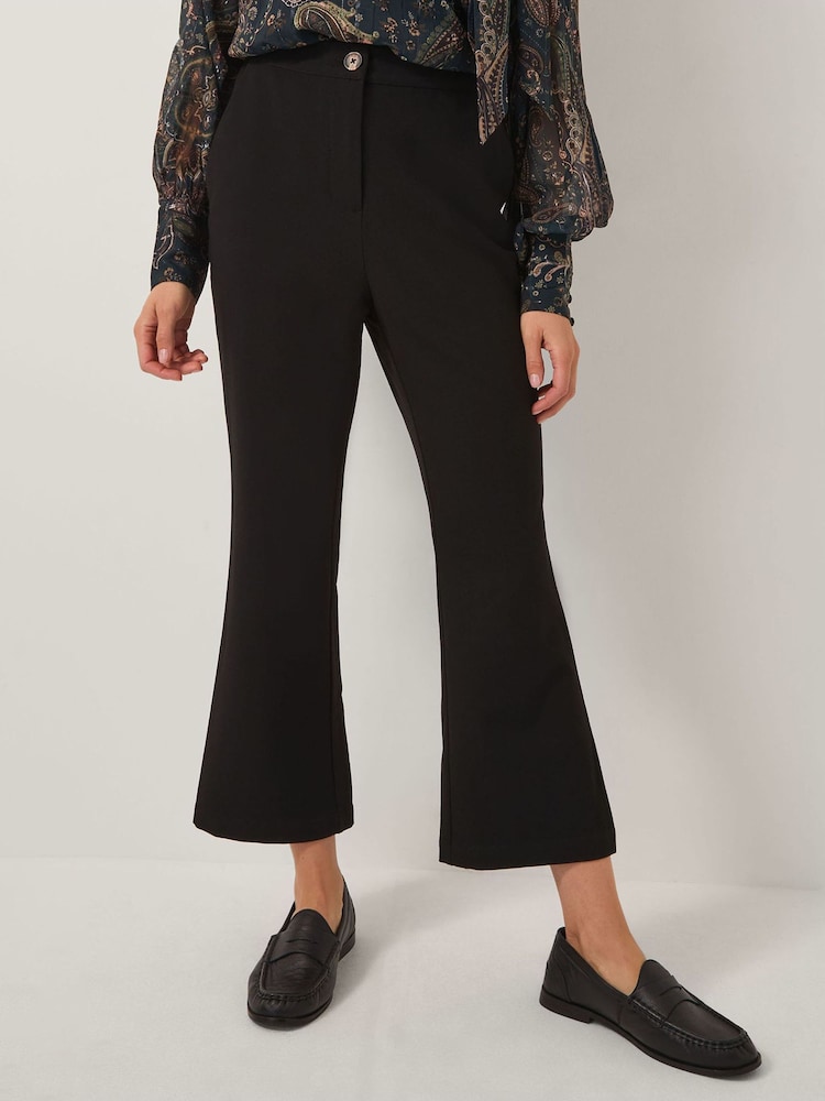 Monsoon Black Crop Flare Trousers - Image 1 of 4 Monsoon Black Crop Flare Trousers - Image 1 of 4