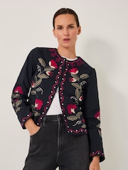 Monsoon Black Valerie Floral Embroidered Jacket - Image 1 of 5