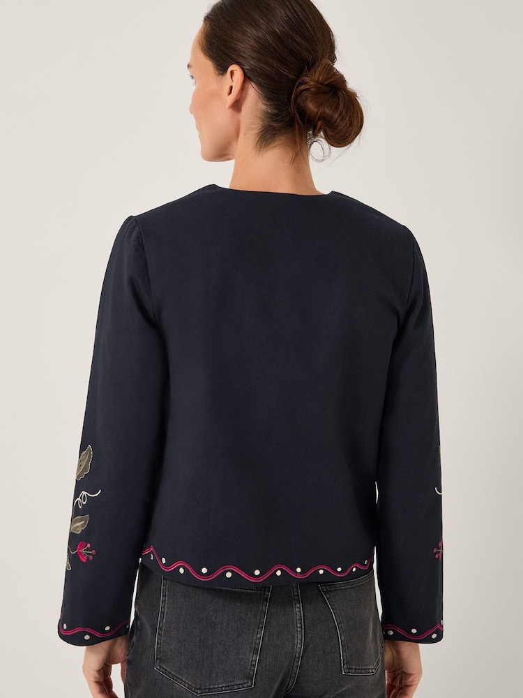 Monsoon Black Valerie Floral Embroidered Jacket - Image 2 of 5 Monsoon Black Valerie Floral Embroidered Jacket - Image 2 of 5