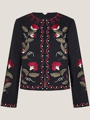 Monsoon Black Valerie Floral Embroidered Jacket - Image 5 of 5