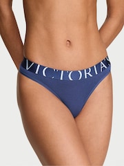 Victoria's Secret Ink Blue Thong Exploded Logo Knickers - Image 1 of 2