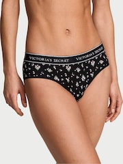 Victoria's Secret Black Ditsy Floral Hipster Logo Knickers - Image 1 of 2