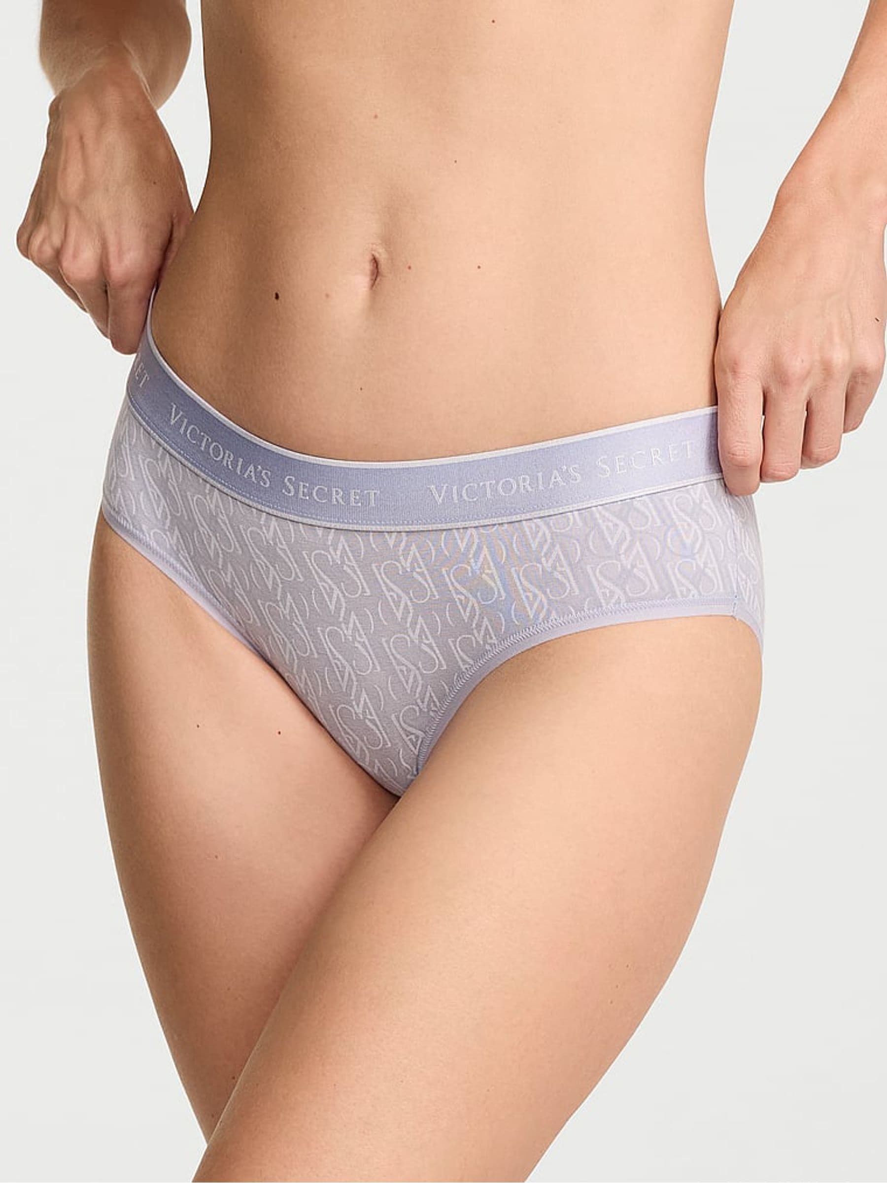 Victoria's Secret Icy Lavender Purple Lockup Hipster Logo Knickers