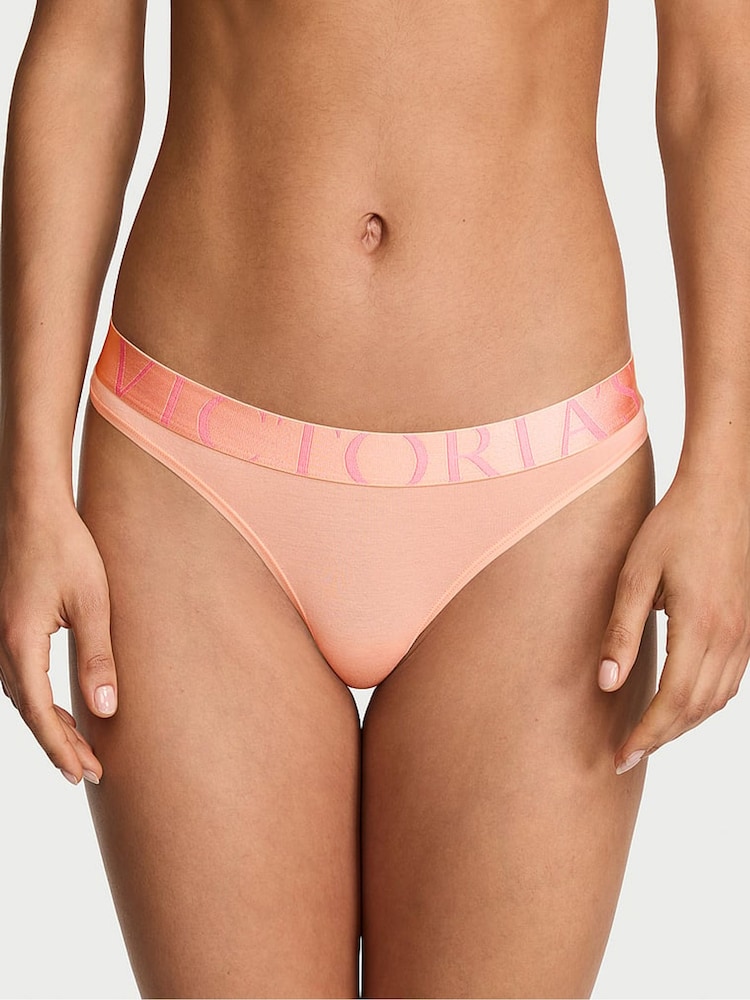 Victoria's Secret Pink Gin Thong Exploded Logo Knickers - Image 1 of 2