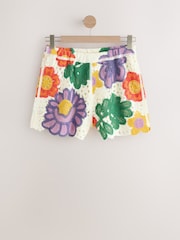 ផ្កាចម្រុះពណ៌ភ្លឺ  - Crochet Co-Ord Cotton Rich Shorts - រូបភាព 5 នៃ 7