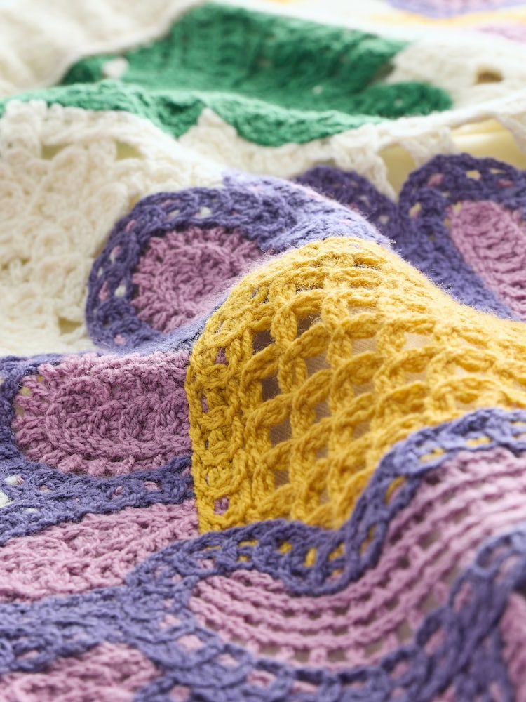 ផ្កាចម្រុះពណ៌ភ្លឺ  - Crochet Co-Ord Cotton Rich Shorts - រូបភាព 7 នៃ 7