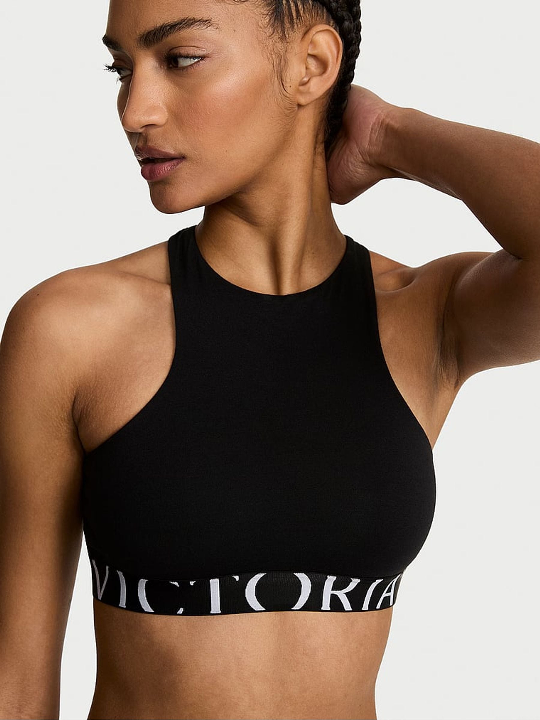 Victoria's Secret Black Cotton Exploded Logo Bralette