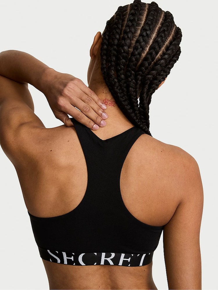 Victoria's Secret Black Cotton Exploded Logo Bralette - Image 2 of 2