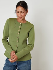 Grün - Threadbare Cinched Knitted Button Up Cardigan - Bild 1 von 4