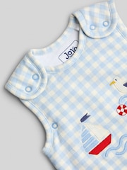 JoJo Maman Bébé Blue Gingham Nautical 1.5 Tog Baby Sleeping Bag - Image 4 of 5