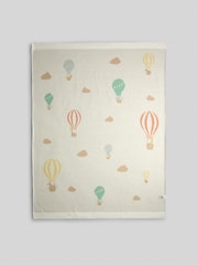 JoJo Maman Bébé Natural Hot Air Balloon Embroidered Blanket - Image 2 of 5