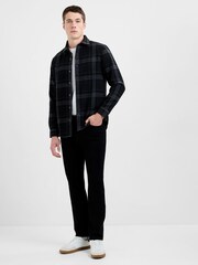 French Connection Black Check Long Sleeve Button-Up Twill Shirt - Image 3 of 5