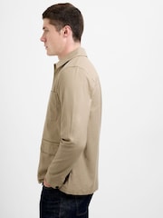 French Connection Brown Cotton Blend Four Pocket Canvas Button-Up Overshirt - Image 5 of 5