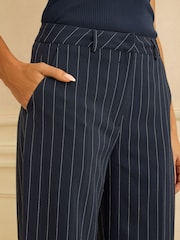 Love & Roses Navy Pinstripe Wide Leg Trousers - Image 2 of 4