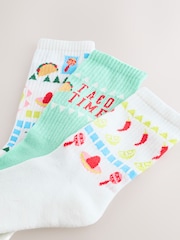 Taco Time Cushion Sole Sports Ankle Socks 3 Pack - Image 5 of 6