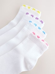 Weiß - Double Welt Cropped Socken 4 Pack - Bild 6 von 7
