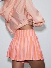 Peach/Pink Stripe Active Woven Running Shorts - Image 4 of 10