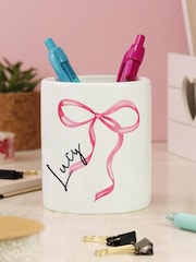 Personalised Bow Make-Up Brush Holder by PMC - Image 2 of 3