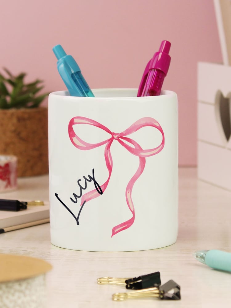 Personalised Bow Make-Up Brush Holder by PMC - Image 2 of 3 Personalised Bow Make-Up Brush Holder by PMC - Image 2 of 3
