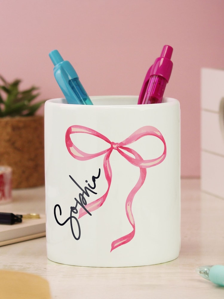 Personalised Bow Make-Up Brush Holder by PMC - Image 3 of 3 Personalised Bow Make-Up Brush Holder by PMC - Image 3 of 3
