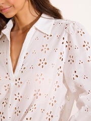 Lipsy White Broderie Shirt - Image 2 of 4