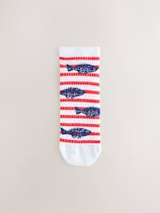 Blue Nautical Trainer Socks 4 Pack - Image 2 of 7