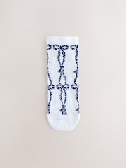 Blue Nautical Trainer Socks 4 Pack - Image 5 of 7