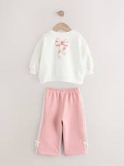 Cream/Pink Barbie Sweatshirt & Wide Leg Joggers Set (3mths-7yrs) - Image 2 of 4