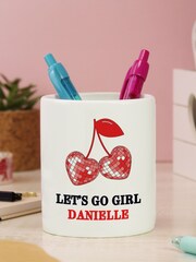 Personalised Cherry Make-Up Brush Holder by PMC - Image 2 of 2