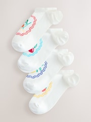 White Fruit Logo Trainer Socks 4 Pack - Image 1 of 7