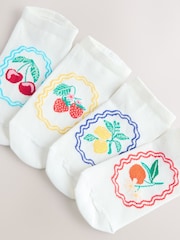 White Fruit Logo Trainer Socks 4 Pack - Image 6 of 7