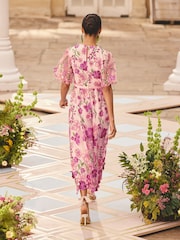 Love & Roses Floral Lace Puff Sleeve Midi Dress - Bild 4 von 4