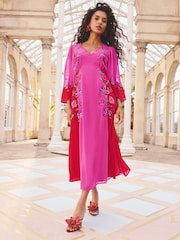 Love & Roses Kimono Sleeve Midi Dress - Bild 3 von 4