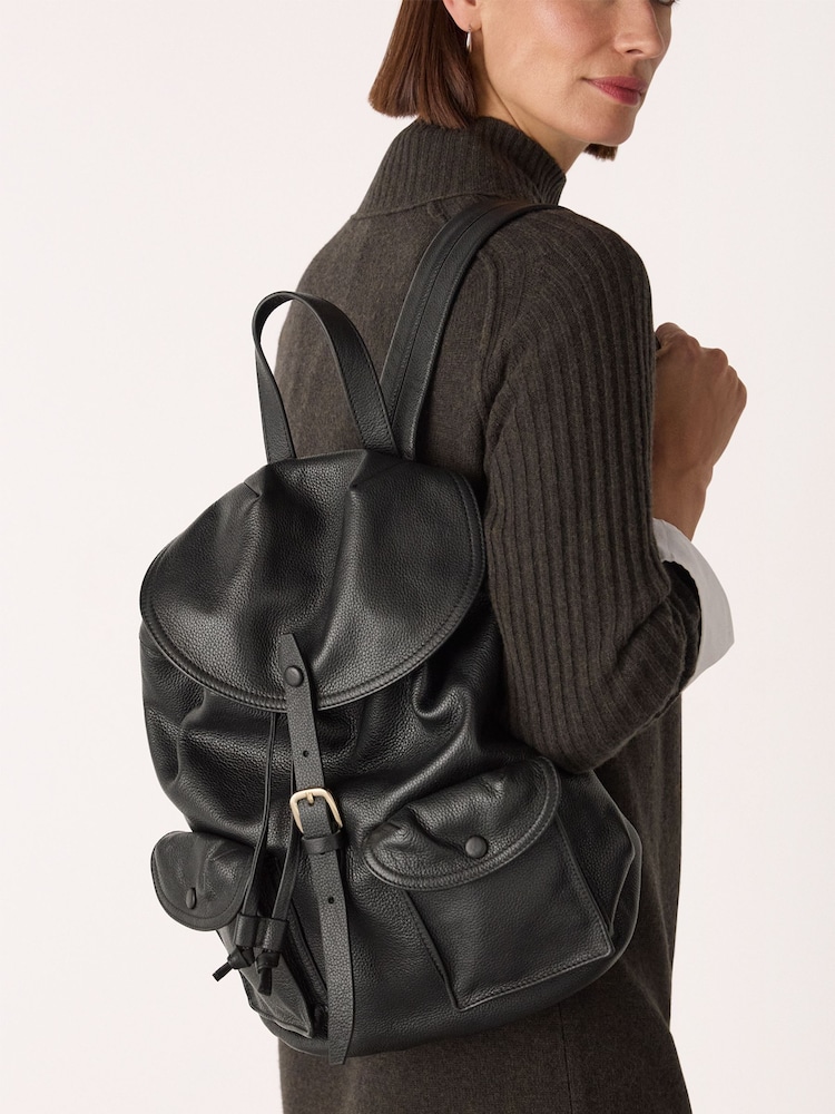 Whistles Black Sierra Pocket Detail Backpack - Image 5 of 5