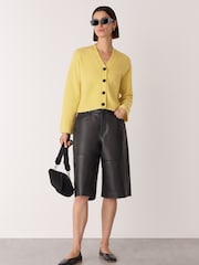 Whistles Yellow Wool Mix Pocket Cardigan - Image 3 of 5