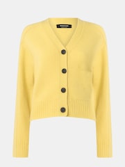 Whistles Yellow Wool Mix Pocket Cardigan - Image 5 of 5