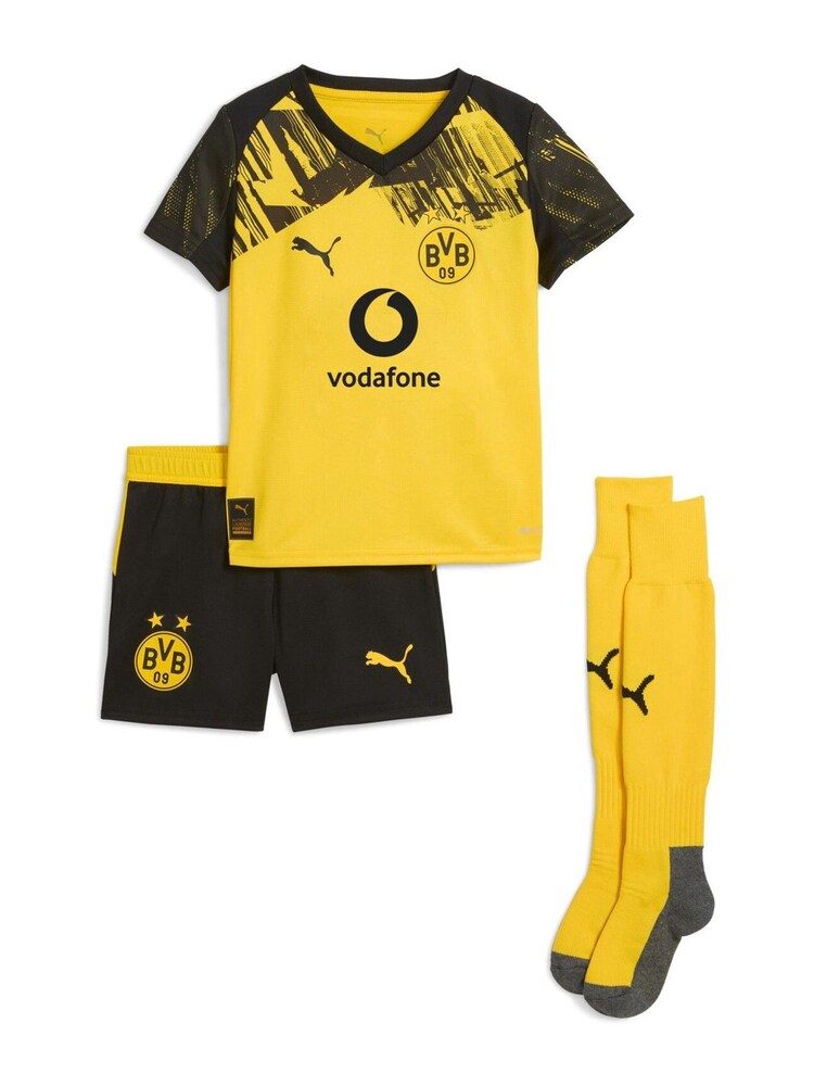 Puma Yellow Borussia Dortmund 25/26 Mini Kit Top and Shorts Set - Image 1 of 2